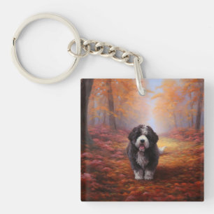 Bernedoodle i Höst löv Fall Inspire