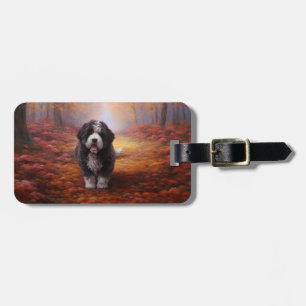 Bernedoodle i Höst löv Fall Inspire Bagagebricka