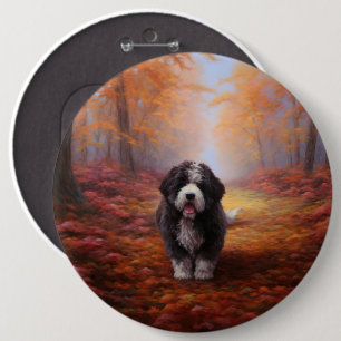 Bernedoodle i Höst löv Fall Inspire Knapp