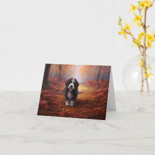 Bernedoodle i Höst löv Fall Inspire Kort