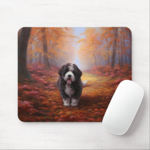 Bernedoodle i Höst löv Fall Inspire Musmatta
