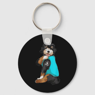 Bernedoodle I Kärlek Pappa Tattoapparel, Hund Gif Nyckelring