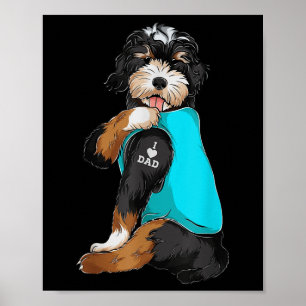 Bernedoodle I Kärlek Pappa Tattoapparel, Hund Gif Poster