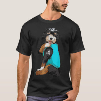 Bernedoodle I Love Dad Tattoo Apparel, Dog Dad Gif T Shirt