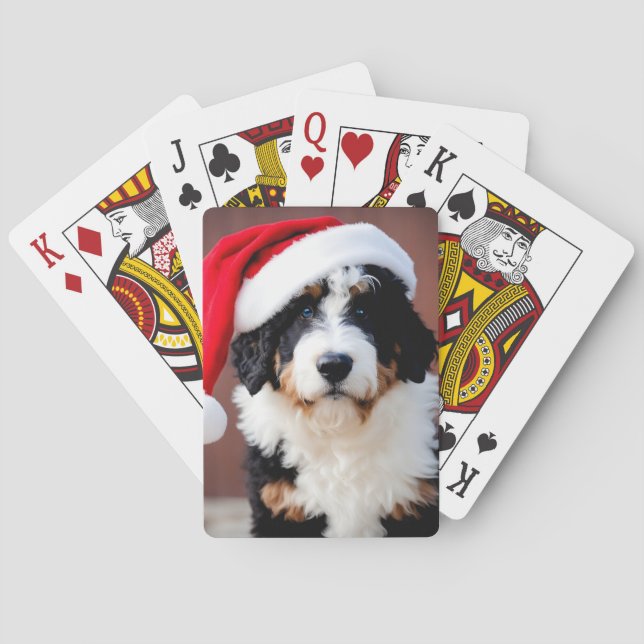 Bernedoodle-jul Casinokort (Baksidan)