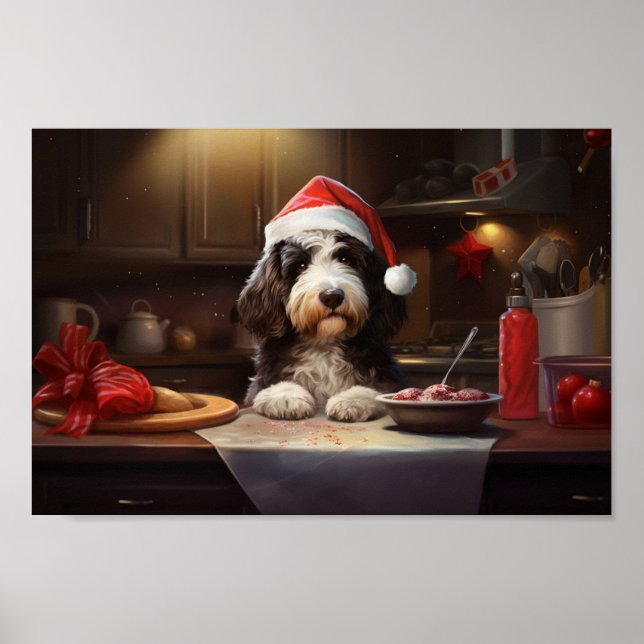 Bernedoodle jul Cookies Festive Helgdag Poster (Framsidan)