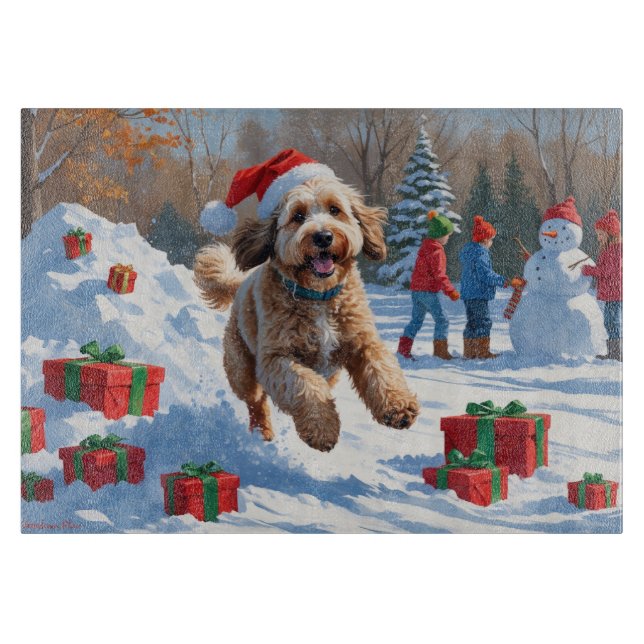 Bernedoodle Jul Festiv Snö Scen (Framsidan)
