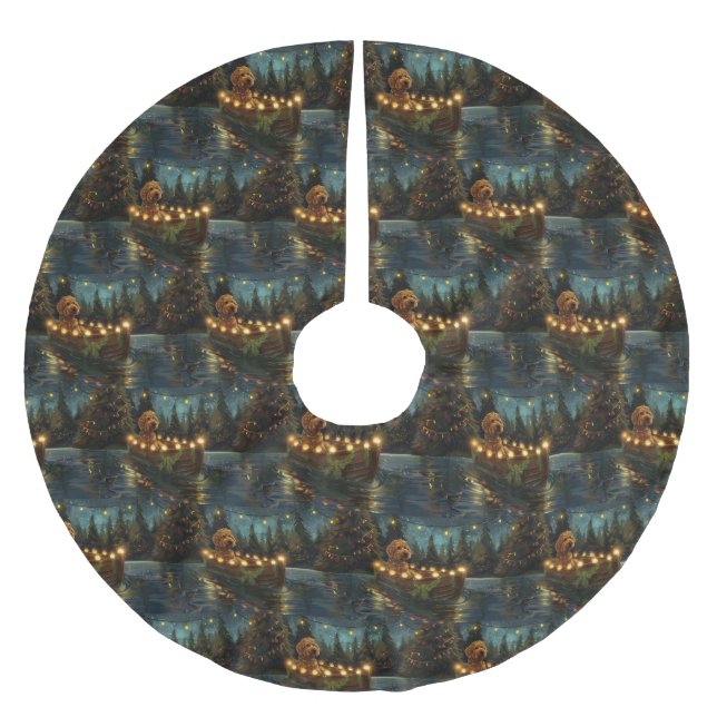 Bernedoodle jul - festlig resa julgransmatta borstad polyester (Framsidan)