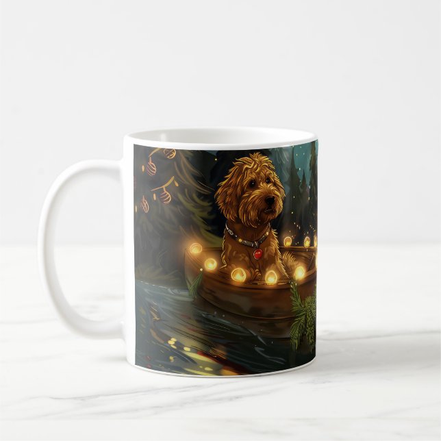 Bernedoodle jul - festlig resa kaffemugg (Vänster)