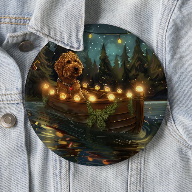 Bernedoodle jul - festlig resa knapp (In Situ)