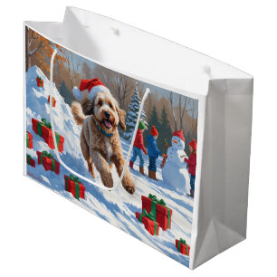 Bernedoodle jul firande snöscen