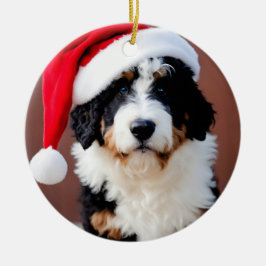 Bernedoodle-jul Julgransprydnad Keramik