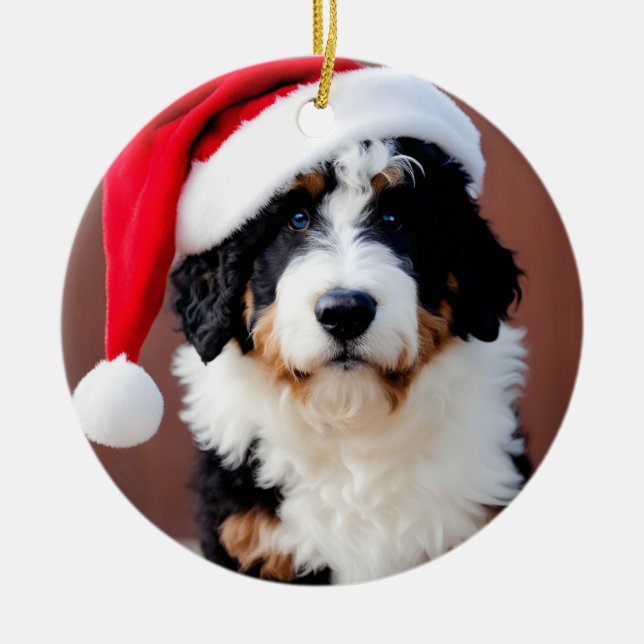 Bernedoodle-jul Julgransprydnad Keramik (Framsidan)