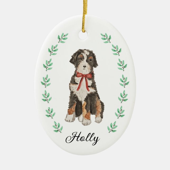 Bernedoodle jul Ornament (Framsidan)