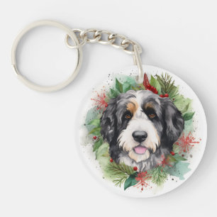 Bernedoodle Jul Utandning Festive Valp