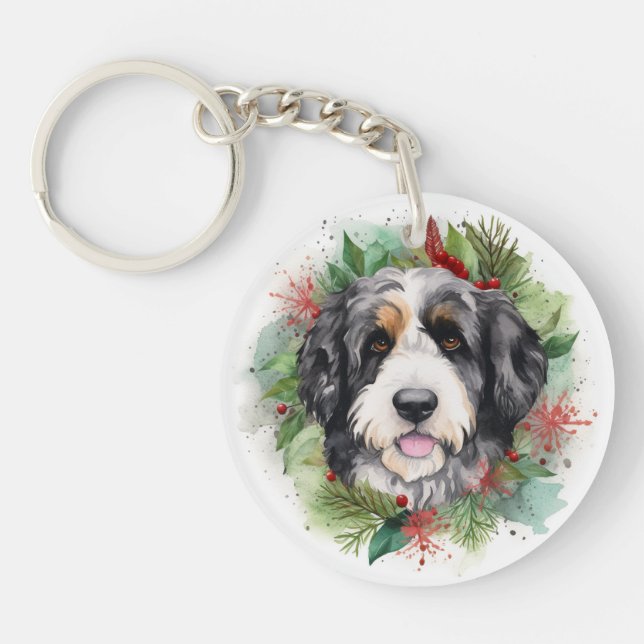 Bernedoodle Jul Utandning Festive Valp (Framsidan)