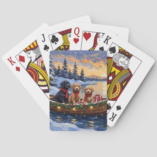 Bernedoodle julbåt semester casinokort (Baksidan)