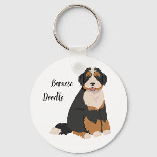 Bernedoodle-julet Ornament Bernese Pudel mix Nyckelring