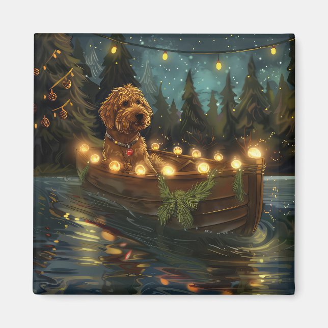Bernedoodle Julfestliga resa Magnet (Framsidan)