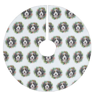 Bernedoodle Julkrans Festiv Valp Julgransmatta Borstad Polyester
