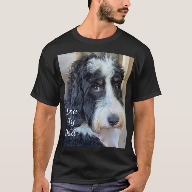 Bernedoodle Kärlek Min Pappa T-Shirt (Framsida)