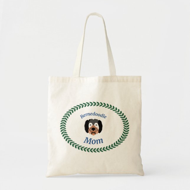 "Bernedoodle Mamma" Tote Bag Tygkasse (Framsidan)