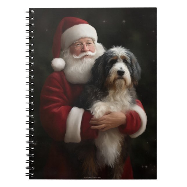 Bernedoodle med Jultomten juljul Anteckningsbok (Framsidan)