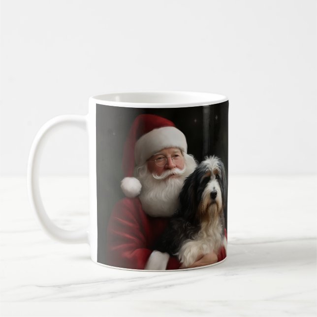 Bernedoodle med Jultomten juljul Kaffemugg (Vänster)