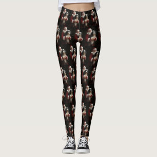 Bernedoodle med Jultomten juljul Leggings
