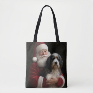 Bernedoodle med Jultomten juljul Tygkasse