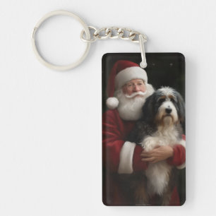 Bernedoodle med Tomte Festiv Jul