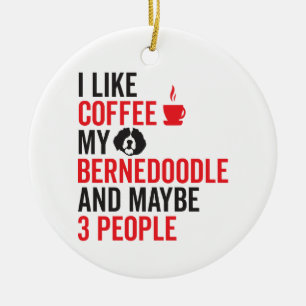 Bernedoodle Owner Doodle Hund älskare Coffee Funny Julgransprydnad Keramik
