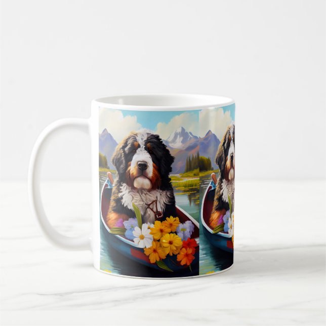 Bernedoodle på paddel: Ett naturskönt äventyr Kaffemugg (Vänster)