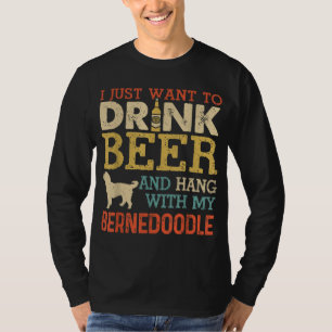 Bernedoodle Pappa Drink Ber Häng med Hund Funny Ma T Shirt