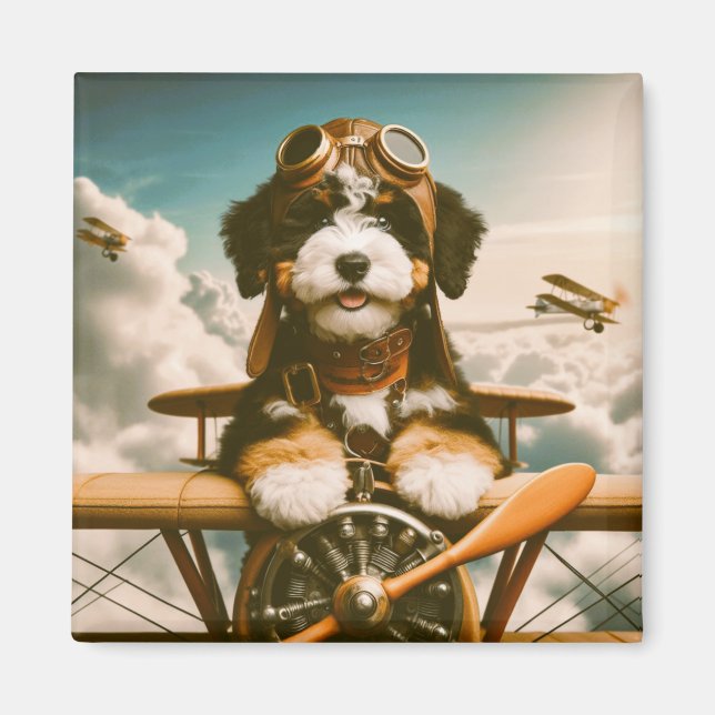 Bernedoodle-pilotmagnet Magnet (Framsidan)
