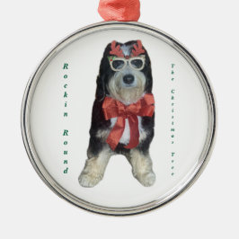 Bernedoodle Rockin Round the Christmas Tree Julgransprydnad Metall