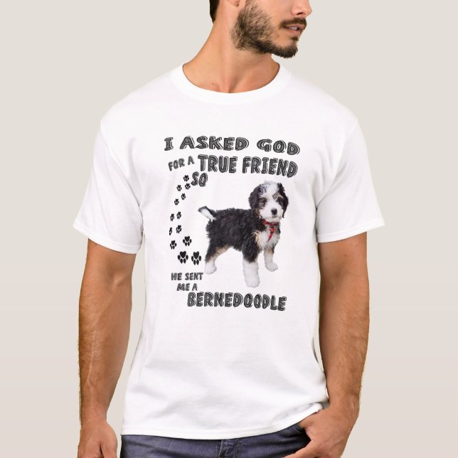 Bernedoodle Saying Mom Dad, Cute Bernese Mountain T Shirt (Framsida)