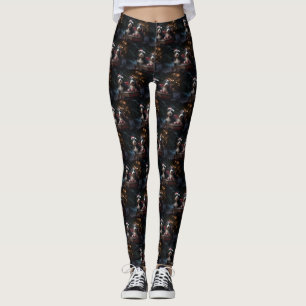 Bernedoodle Snowy Sleigh-juldekretet Leggings