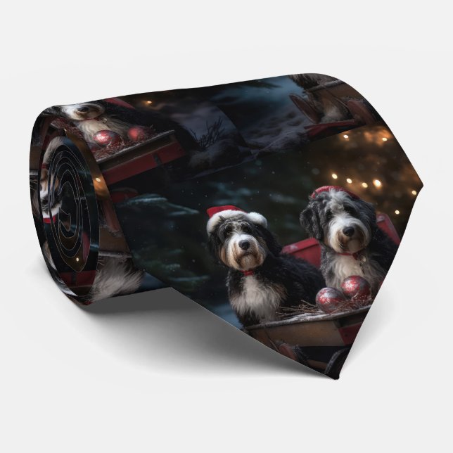Bernedoodle Snowy Sleigh-juldekretet Slips (Rullad)