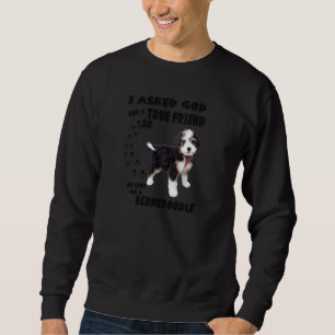 Bernedoodle som säger Mamma Pappa Cute Bernese Mou Lång Ärmad Tröja