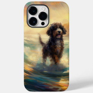 Bernedoodle Strand Surfing Målning