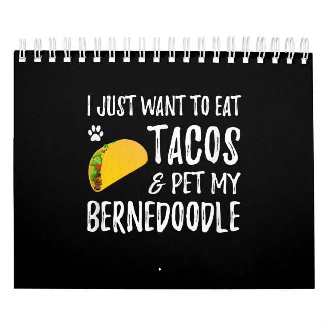 Bernedoodle Taco Älskare Cinco De Mayo Hund Mamma Kalender (Omslag)