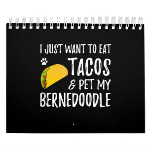 Bernedoodle Taco Älskare Cinco De Mayo Hund Mamma Kalender