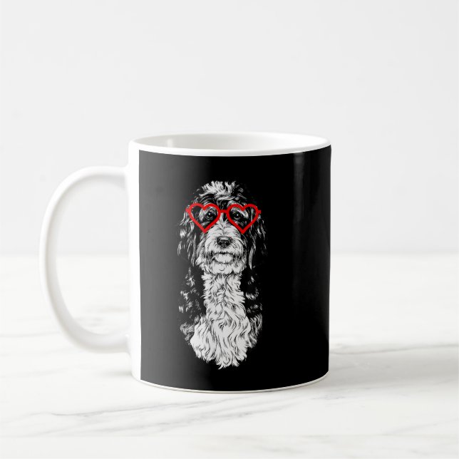 Bernedoodle Valentines day Doodle Hund mamma Hund  Kaffemugg (Vänster)