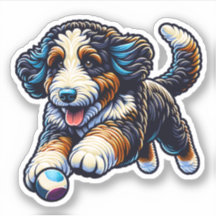 Bernedoodle Vinyl Hund Sticker
