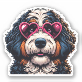 Bernedoodle Vinyl Hund Sticker Klistermärken