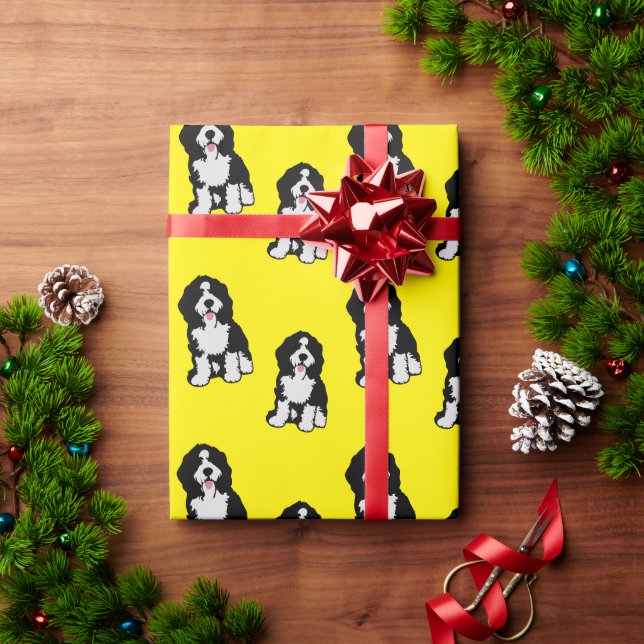 Bernedoodle Wrapping Papper Presentpapper (Julgåva)
