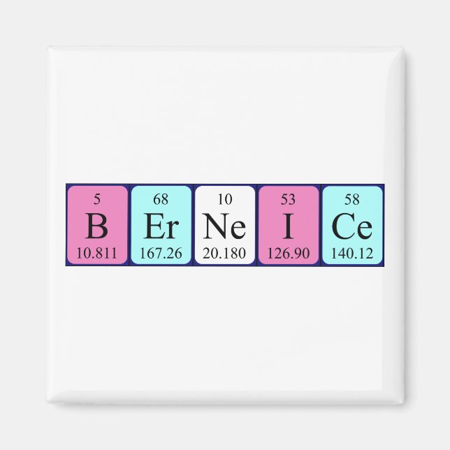 Berneice periodiskt bord namn magnet (Framsidan)