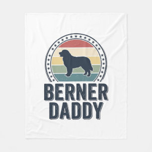 Berner Daddy Vintage Dog Dad Vector T-Shirt Design Fleecefilt