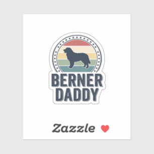 Berner Daddy Vintage Dog Dad Vector T-Shirt Design Klistermärken
